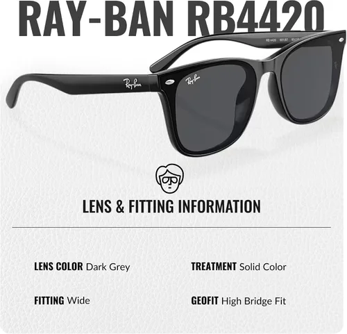 Vista 5 de Ray-Ban RB4420 Gafas de sol con forma cuadrada para hombres y mujeres con kit oficial de gafas Ray-Ban