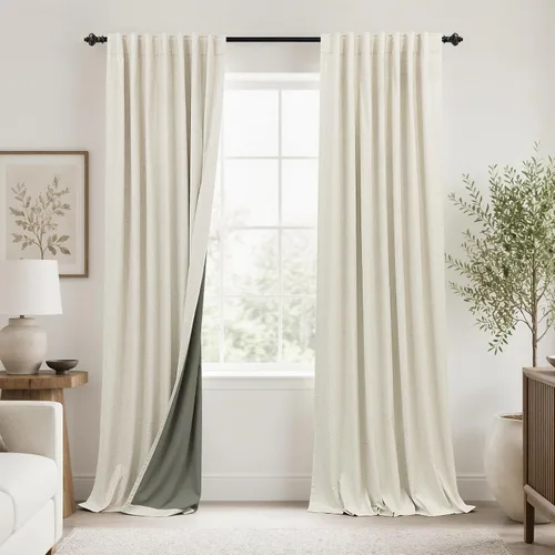 Vista 42 de KOUFALL Cortinas opacas de lino de 24 pulgadas de largo, cortinas térmicas cortas para oscurecer la habitación, cortina de baño para cocina sobre