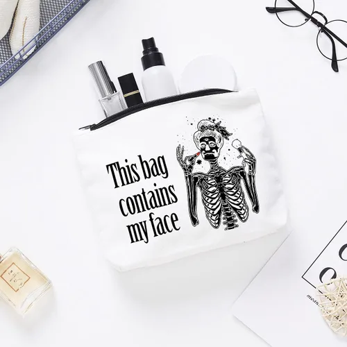 Vista 7 de Bolsa de cosméticos de maquillaje con cremallera podría ser maquillaje cosmético bolsa de viaje artículos de tocador Maquillaje Caso-Hoja