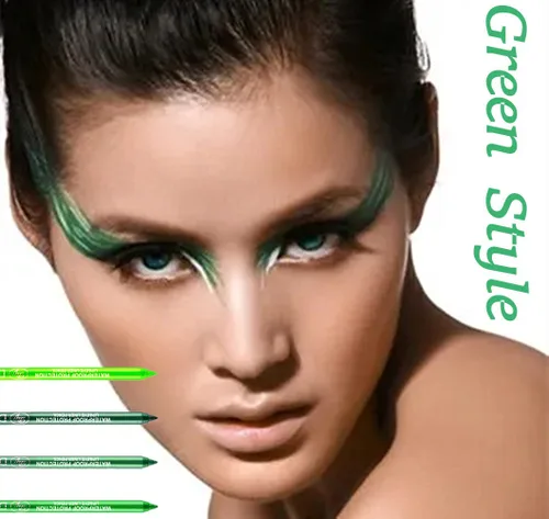 Vista 3 de Go Ho Juego de lápices de sombra de ojos verdes de 4 colores, kit de lápiz delineador de ojos metálico, mate y brillante, barra de sombra de ojos