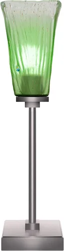 Vista 18 de Toltec Lighting Luna Accent - Lámpara de mesa, acabado de granito oscuro, cristal cuadrado de burbujas ahumadas de 3.5 pulgadas
