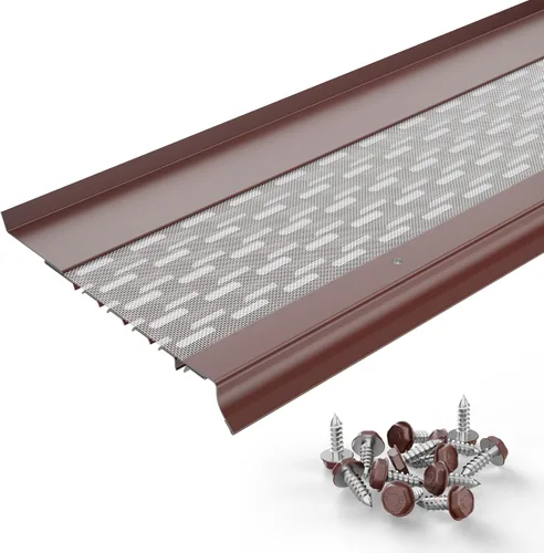 Vista 10 de Micromesh 5 pulgadas Gutter Guards Leaf Protection, 1 Pies Paquete de muestra Bronce oscuro, Malla de acero inoxidable, Cubiertas de canalón