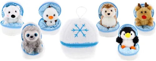 Vista 9 de Plushland Bola de Nieve Animal de Peluche con Cremallera Animales de Peluche Lindos Surtido de Juguetes Blandos para Novia, Familiares y Amigos