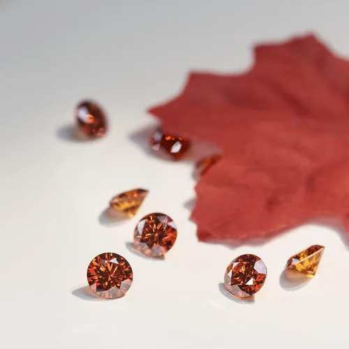 Vista 3 de GIGAJEWE 0.256 in 1.0ct VVS1 Moissanita de color naranja redondo excelente corte Moissanita piedras preciosas sueltas para la fabricación de joyas