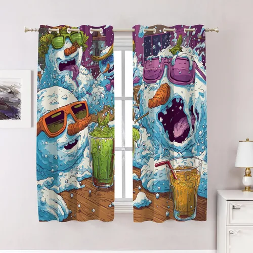 Vista 87 de Cortinas opacas de poliéster multicapa para ventanas de padre e hijo, 2 unidades, 26 x 24 pulgadas