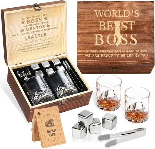 Vista 8 de Oaksea Regalos para hombres, papá, Navidad, juego de piedras de whisky de acero inoxidable en forma de pelota de golf, cubos de hielo reutilizables