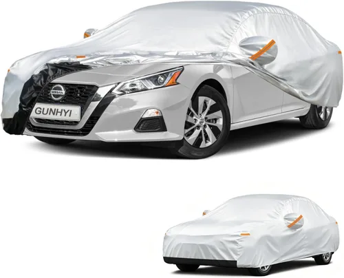 Vista 41 de GUNHYI - Funda de automóvil de 6 capas para Tesla Model 3 (2017-2025), impermeable para todo tipo de clima, protección UV contra la nieve, el sol