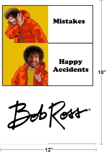 Vista 3 de Bob Ross Accidentes Felices Meme Gracioso Póster de Bob Ross Colección de Bob Ross Pintura de Arte de Bob Happy Accidents Póster Motivacional Bob