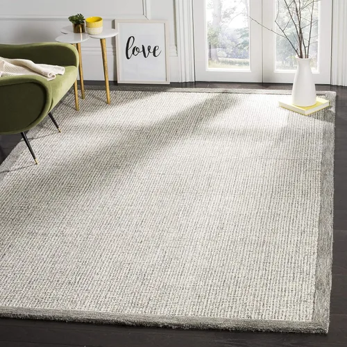 Vista 10 de SAFAVIEH Abstract Collection - Alfombra decorativa, 2 x 3 pies, marrón y marfil, lana hecha a mano, ideal para zonas de alto tráfico en entrada