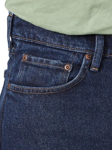 Vista 6 de Wrangler Authentics Jeans clásicos para hombre, corte holgado, con 5 bolsillos de algodón