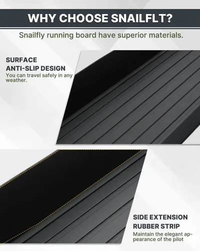Vista 4 de Estribos Snailfly para Honda Pilot 2023-2026, pasos laterales de aluminio con capacidad de carga de 600 LBS 600 LBS Load, No-Drill Step Rails with