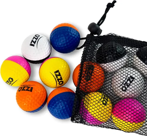 Vista 10 de Izzo Golf Tru Spin - Pelotas de práctica de espuma con opción de shagger/juego de práctica