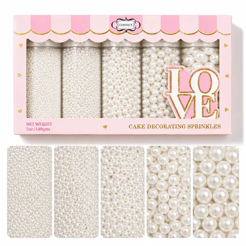 Vista 12 de Confect Gránulos Dorados de Perlas Gránulos Dorados para Decoración de Pasteles y Cupcakes y Celebración Paquete Surtido de 5 All That Glitters