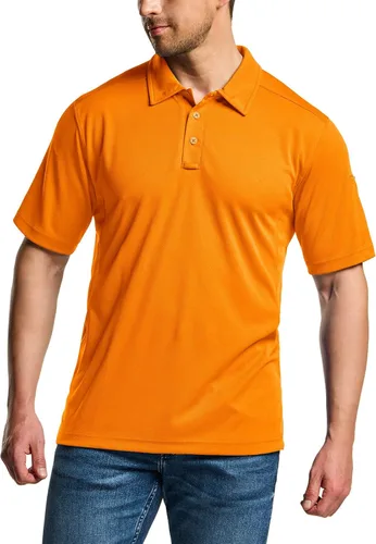 Vista 2 de CQR Camiseta polo táctica para hombre, de manga corta, ligera y con Dry Fit, tela piqué, FPU 50+, para exteriores