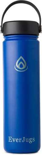 Vista 10 de Botella de agua de 22 onzas, boca ancha, botella de acero inoxidable de alta calidad con tapa de agarre, doble pared aislada al vacío, taza térmica