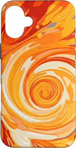 Vista 22 de iPhone 16 Swirl Orange Color Illustration Pattern Abstract Art Case
