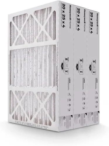 Vista 2 de Honeywell Home 20x25x4 MERV 8, filtro de aire para caldera/aire acondicionado, paquete de 3 (CF100A1025-3PKAM)