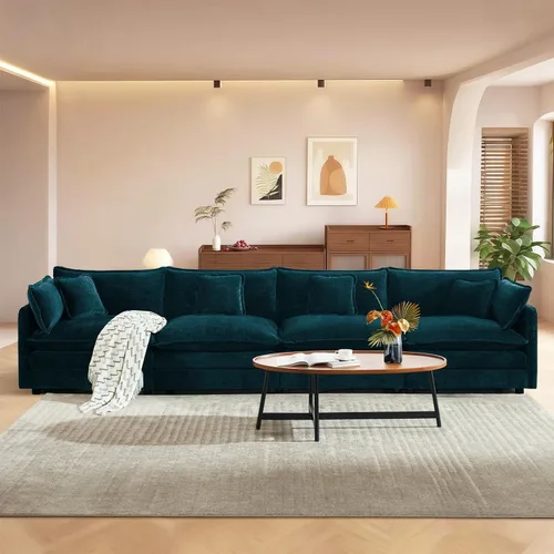 Vista 66 de Sofá seccional modular convertible de 76.7", sofás de dos plazas de chenilla con asiento profundo y cojines tipo loveseat para sala de estar, Beige