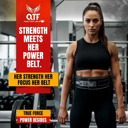 Vista 3 de QTF 'S - Cinturón de palanca para levantamiento de pesas para hombres y mujeres, hecho de cuero grueso, cinturón de entrenamiento de gimnasio, ideal