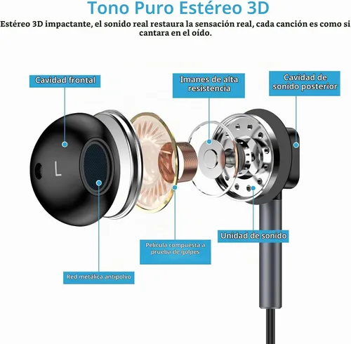 Vista 2 de Samsung Earbuds - Auriculares USB C con cable para Samsung Galaxy A17 A16 Negro