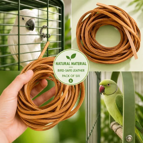 Vista 6 de Bonka Bird Toys 2002 Pk6 Cueros de Cuero 48" para Loro DIY Juguete