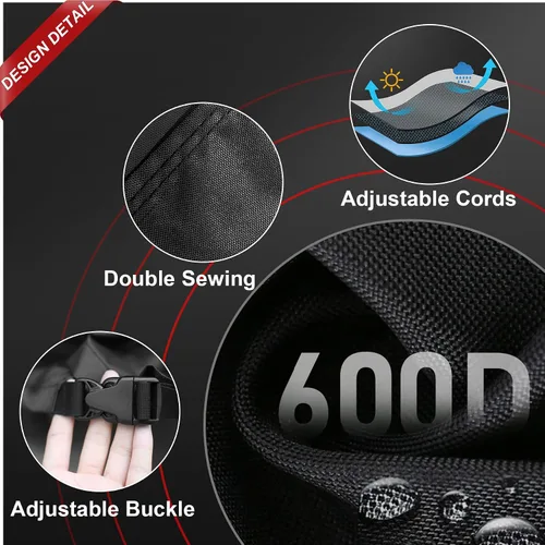 Vista 5 de Funda para sofá biplaza de patio de 48 pulgadas a 600D, funda de sofá para exteriores, impermeable, resistente, funda de banco de 2 plazas para sofá