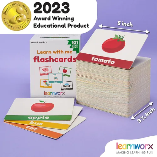 Vista 3 de LearnWorx 101 tarjetas flash para bebés de 1 a 3 años Tarjetas flash galardonadas de primeras palabras para niños pequeños Los juguetes de habla