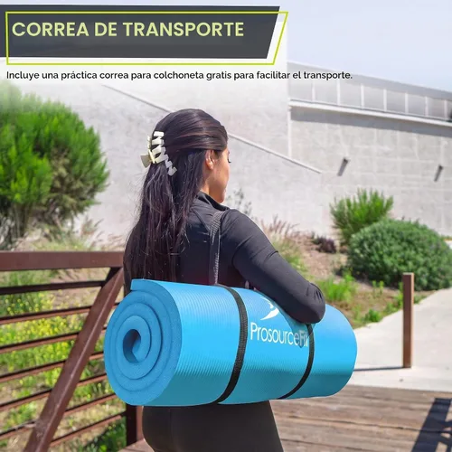 Vista 4 de ProsourceFit Extra Thick Yoga and Pilates Mat 1/2” (13mm) or 1" (25mm), 71-inch Long High Density Exercise Mat with Comfort Foam and Carrying Strap