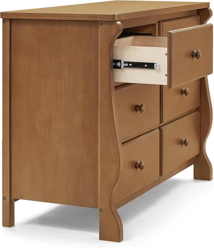 Vista 4 de Delta Children Universal 6 Drawer Dresser, Interlocking Drawers, Chestnut