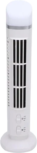 Vista 3 de Bladeless Tower Fan USB Desk, 34dB Quiet (White)