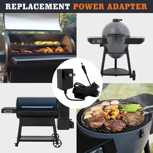 Vista 5 de Adaptador de corriente de repuesto para parrilla Char-Griller Gravity Fed 980 y E6480 Akorn Auto-Kamado Charcoal Grill, pieza de cable