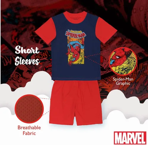 Vista 5 de Marvel Avengers conjunto de pijama de 5 piezas con ajuste holgado para niños, suave y lindo