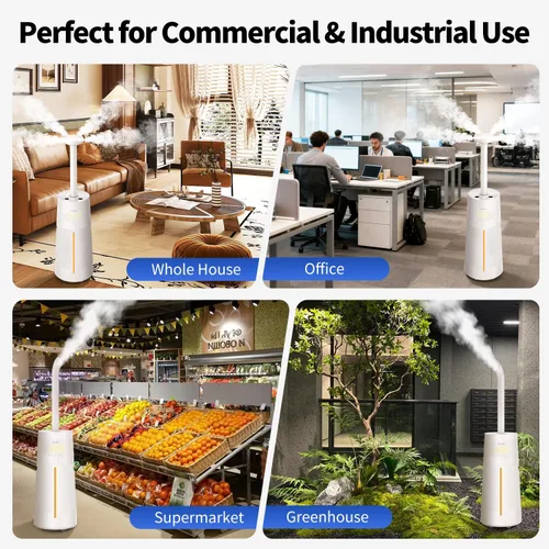 Vista 7 de Humidifier Large Room - GloryAir 6.3Gal/24L 4X Atomizers Top Fill Whose House Large Cool Mist Quite Humidifiers 1500mL/h for Home Bedroom 3000 ft²