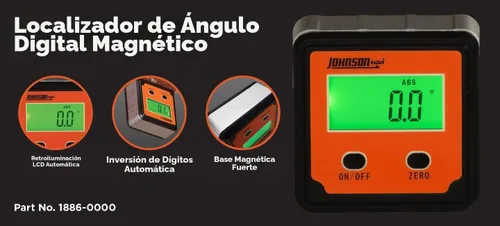 Vista 4 de Johnson Level & Tool 1886-0000 Localizador de Ángulo Magnético Digital con 2 Botones, Naranja, 1 Localizador