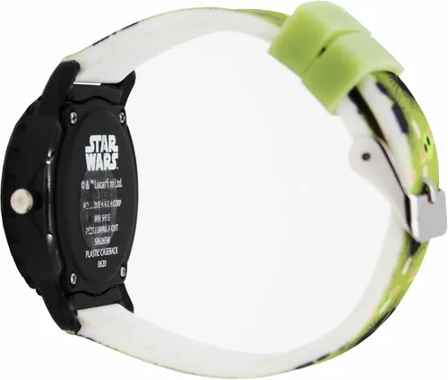 Vista 3 de Accutime Star Wars Baby Yoda - Reloj de pulsera analógico de cuarzo con cara pequeña, detalles negros para niñas, niños, niños de todas las edades