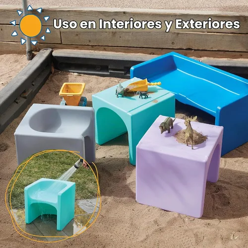 Vista 6 de ECR4Kids Tri-Me Silla de cubo 3 en 1, muebles para niños, Aqua Aguamarina