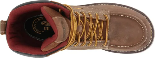 Vista 5 de KEEN Utility Cincinnati - Botas de trabajo para mujer (8.0in), diseño de cuña, marrón, 11