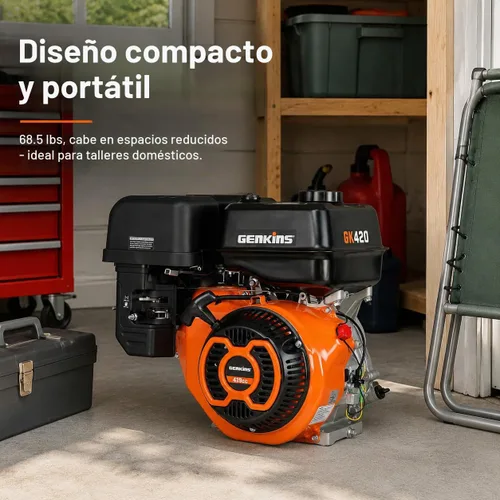Vista 6 de Genkins 16 HP 420cc - Motor multiusos de arranque eléctrico a gasolina, GK420E