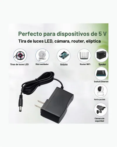 Vista 9 de Adaptador de corriente de repuesto 5V 1A Cable DC 0.2x0.1 in para Router