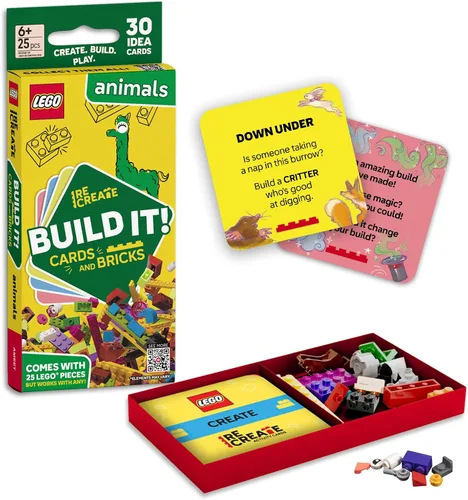 Vista 2 de Lego Recreate - Tarjetas de actividades - Animales Juego de construcción creativa con más de 30 tarjetas de actividades y 25 elementos Lego A