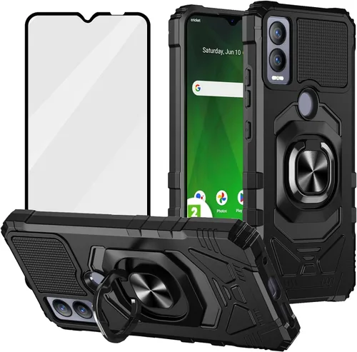 Vista 11 de Ailiber Funda para Cricket Magic 5G U6080AA, ATT Propel 5G con protector de pantalla, soporte de anillo para montaje magnético de automóvil, Soporte