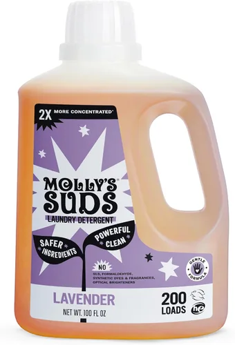 Vista 7 de Detergente líquido para ropa Molly's Suds Jabón detergente limpio para ropa para pieles sensibles 2x concentrado, alta eficiencia (HE) Sin