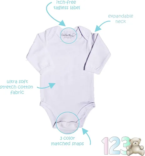 Vista 6 de 123 Bear - Mamelucos unisex de manga corta de algodón y spandex para bebé niño y niña