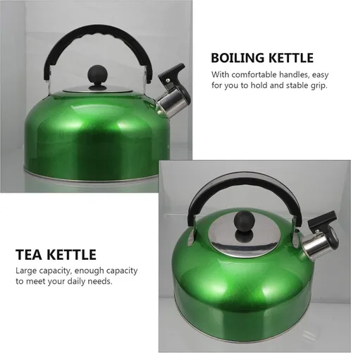 Vista 6 de DOITOOL Teakettle - Tetera de 2 cuartos de galón de 2 litros, hervidor de té silbante de acero inoxidable, hervidores de té de acero inoxidable