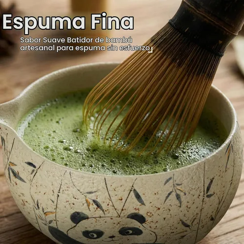 Vista 6 de Juego de batidor de matcha de 7 piezas con cuenco y batidor de 100 puntas