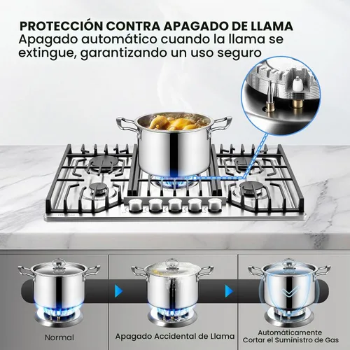 Vista 7 de Estufa de gas integrada de 30 pulgadas para caravanas, cocina al aire libre NG/LPG Convertible, Protección de Termopar
