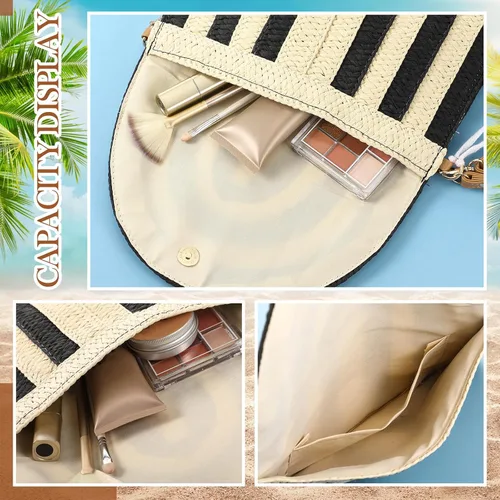 Vista 2 de Frienda Bolso bandolera de paja para mujer