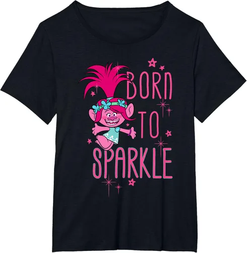 Vista 36 de DreamWorks Trolls Camiseta Born to Sparkle Negro