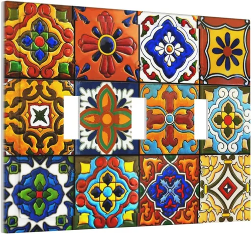 Vista 62 de Azulejos Negros Texturas Modernas Retro Marruecos 1 Gang Cubierta de Interruptor de Luz Sin Dispositivo Placa de Pared en Blanco Decorativa Placa