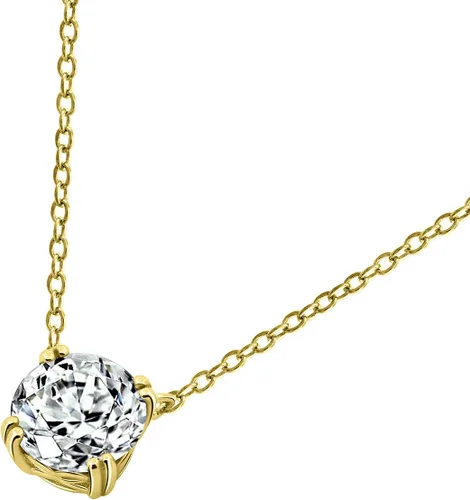 Vista 32 de Amazon Essentials Collar con colgante solitario de plata de ley con corte redondo, elementos infinitos y circonitas cúbicas redondo